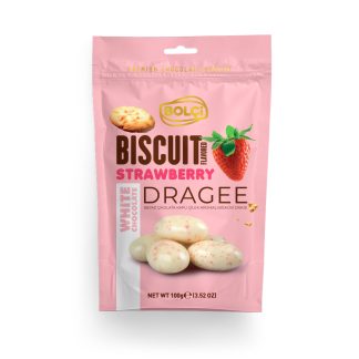Beyaz Çikolata Kaplı Çilek Aromalı Bisküvi 100g