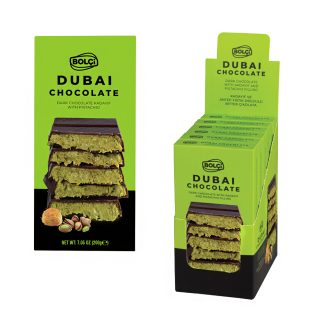 Dubai Çikolatası Fıstıklı Kadayıf Dolgulu Bitter Çikolata 200 g Flowpack