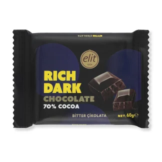 Bitter Çikolata %70 Tablet 60g Glutensiz