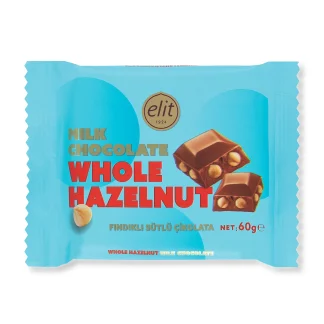 Bütün Fındıklı Sütlü Çikolata Tablet 60g Glutensiz