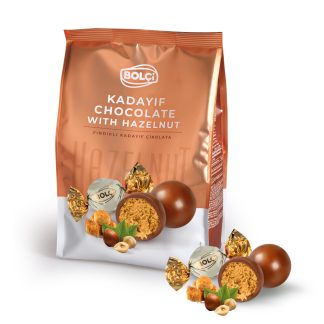 Dubai Çikolatası Fındıklı Kadayıf Dolgulu Sütlü Top Çikolata 500 g (QUADRO POŞET)