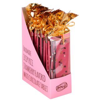 Pirinç Patlaklı Çilek Aromalı Tablet Çikolata 60g