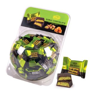 Dubai Çikolatası Fıstıklı Kadayıf Dolgulu Bitter Kare Flowpack Çikolata 16g(Küre)