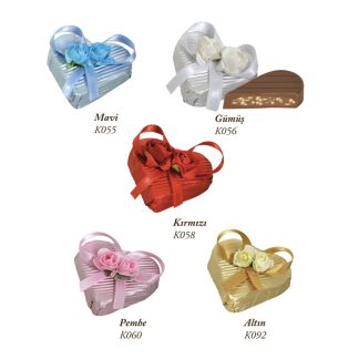 Dekorlu Kalp İkiz Çiçekli Spesiyal