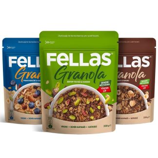 Fellas Granola 3lü Mix Paket - Yaban Mersinli 200g + Fındık & Kakao 200g + Antep Fıstıklı 200g