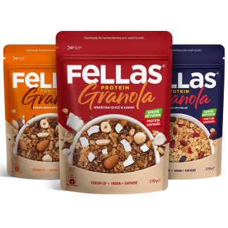 Fellas Protein Granola 3lü Mix Paket - Hindistan Cevizi 270g + Kırmızı Meyveler 270g + Karışık Kuruyemişli 270g