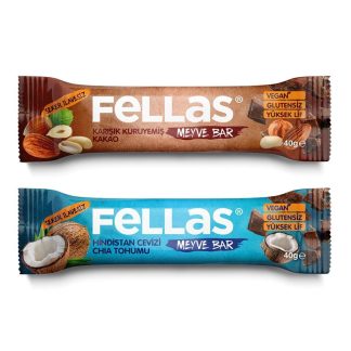 Meyve Bar 40g Süper İkili Kutu 24 Adet - Hind.cevizi & Chiax12 Adet+Karışık Kuruyemis x 12 Adet