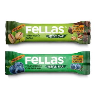 Meyve Bar 40g Süper İkili Kutu 24 Adet - Antep Fıstıklı x 12 Adet + Yaban Mersini x 12 Adet