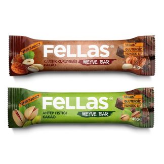 Meyve Bar 40g Süper İkili Kutu 24 Adet-Antep Fıstıklı x 12 Adt + Karışık Kuruyemişli x 12 Adt