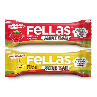 Mini Meyve Bar 28g Süper İkili Kutu 24 Adet - Muzlu x 12 Adet + Çilekli x 12 Adet